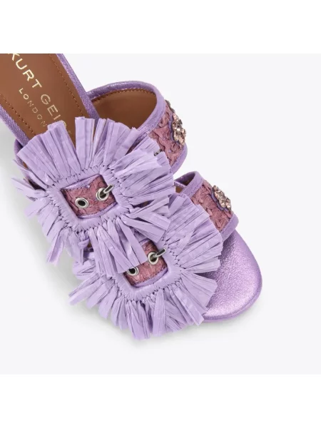 Klapki Kurt Geiger na sprzączkę fioletowe