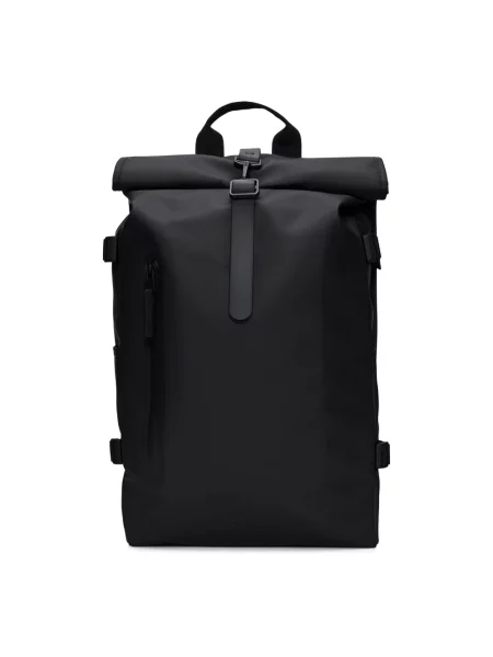 Rains Rolltop Rucksack Large W3 Black Unisex Plecaki i torby Rains Size: One size czarny