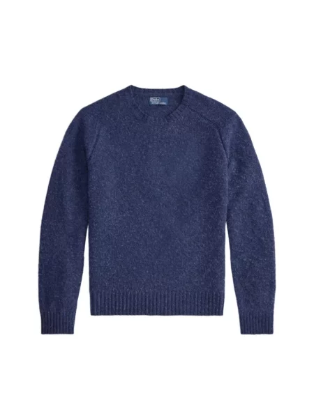 Sweter Polo Ralph Lauren z kaszmiru z łatami niebieski