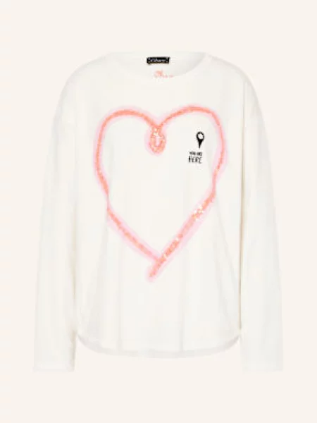 Grace Koszulka Z Materiału Nicki Z Cekinami weiss biała