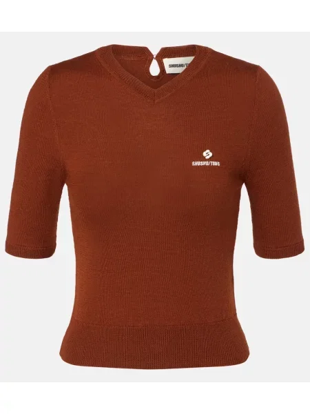 Pulover Shushu/tong de lână maro