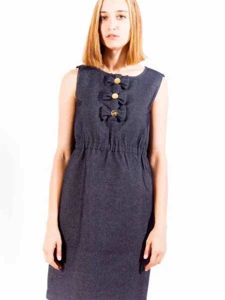 Rochie mini Love Moschino scurtă de costum albastru
