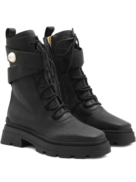 Боти Jimmy Choo с връзки с перли с дантела черно