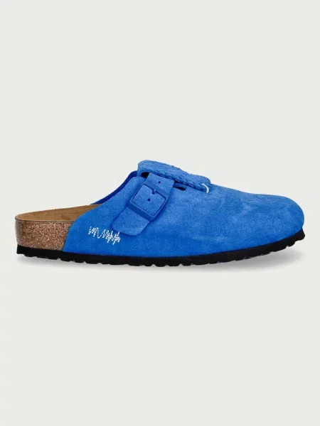 Birkenstock x ADER ERROR boston klapki mules zamszowe niebieskie