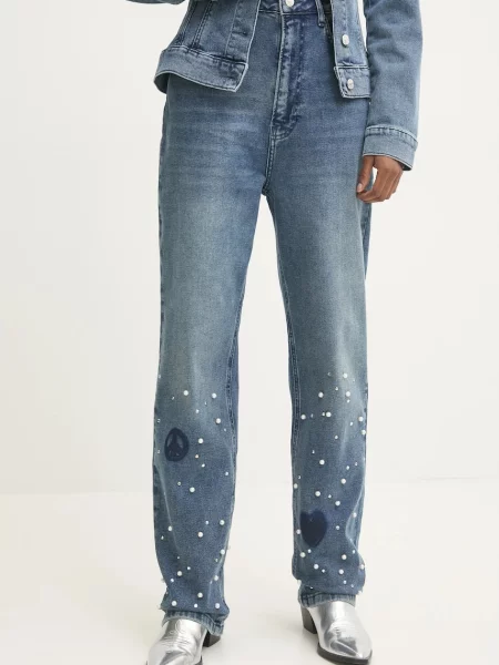 Moschino Jeans jeansy high waist granatowe