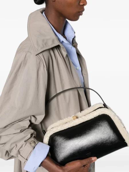 Geantă shopper Khaite din piele negru