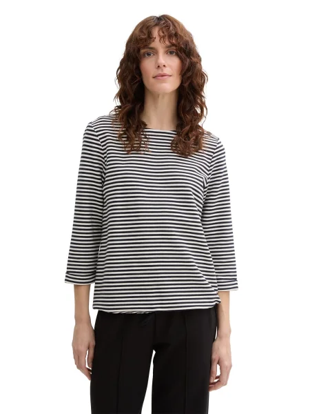 TOM TAILOR Tricou bleumarin alb