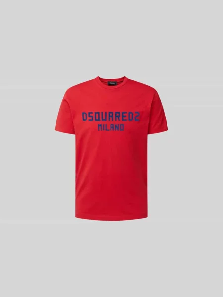 T-shirt z detalem z logo Dsquared2 czerwona