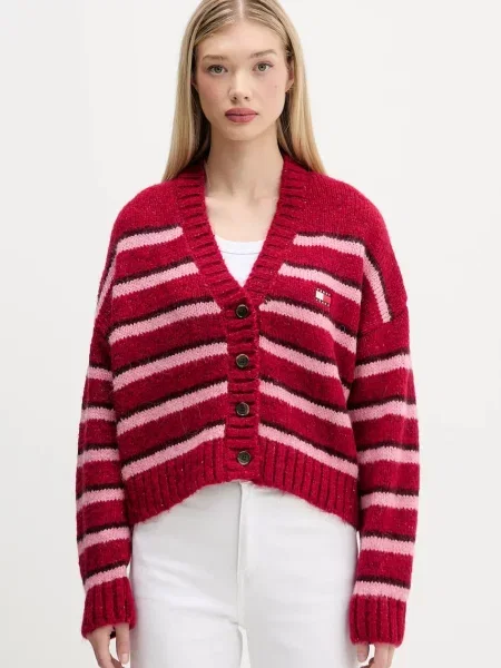 Tommy Jeans Cardigan Badge roșu
