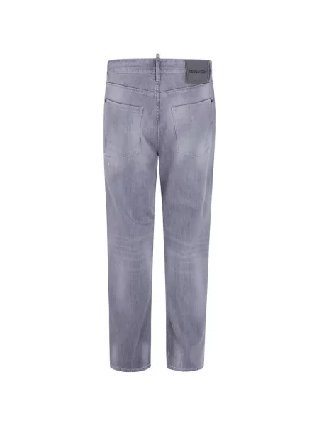 Blugi cu picior larg Dsquared2 zdrențuiți gri