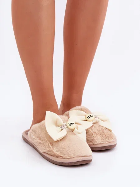 Domáce papuče Marka Niezdefiniowana s mašľou béžová