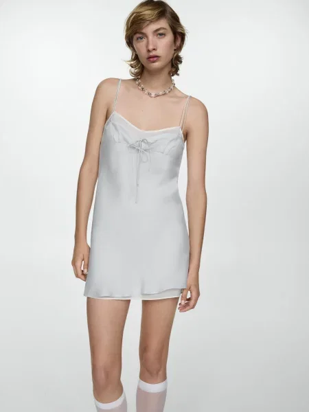 MANGO Сукня міді сірий