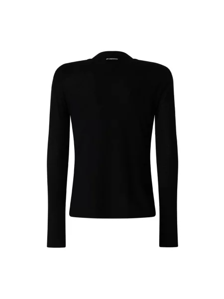 Lniany sweter z golfem Pinko czarny