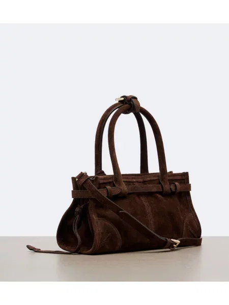 Geantă shopper Prada din piele de căprioară maro