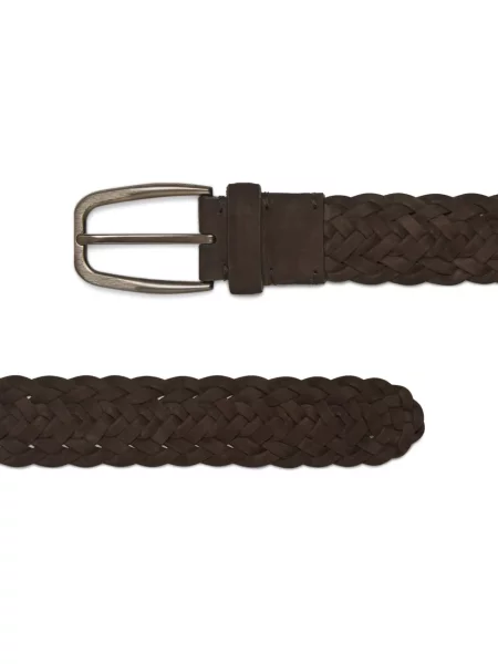 Curea Zegna din piele țesută maro