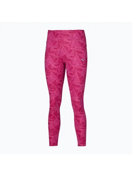 Лосини для бігу Mizuno з принтом pink peacock рожеві