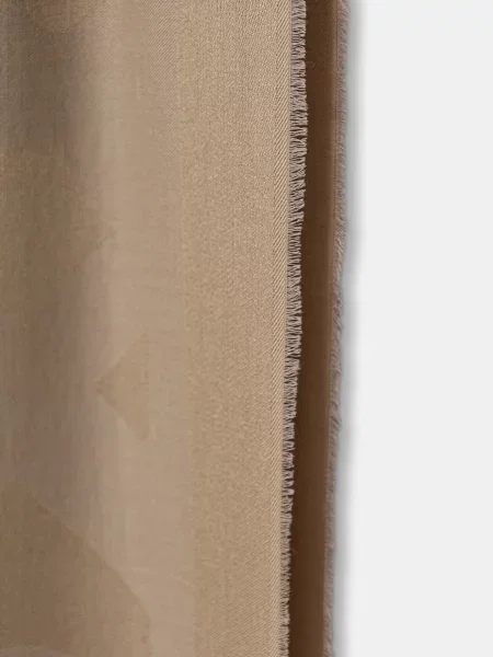 Шерстяной однотонный шарф Boss бежевый