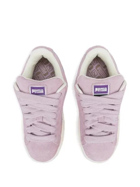 Sneakerși Puma Platform din piele de căprioară alb