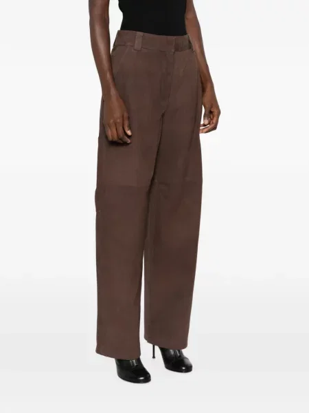 Pantaloni Iro din piele maro