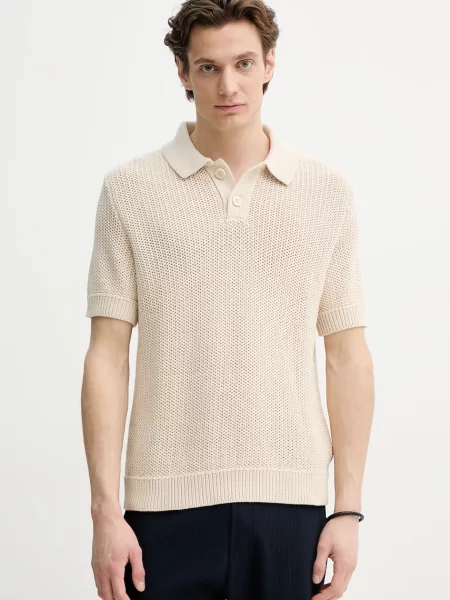 Bombažen polo Marc O'Polo bež