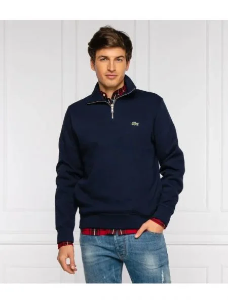 Lacoste pulover de bleumarin cu turtleneck