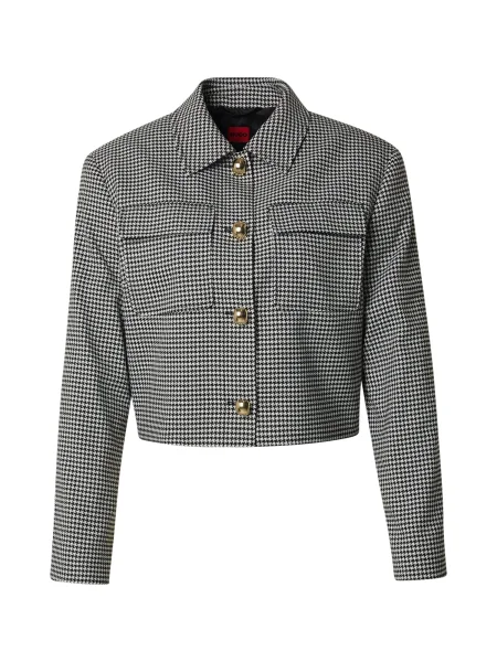 HUGO Prehodna jakna ecru črna