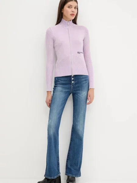 Кардиган Karl Lagerfeld Jeans легкий фіолетовий