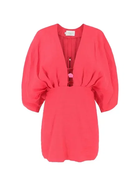 Sukienka Azulu z dekoltem w serek garniturowa czerwona