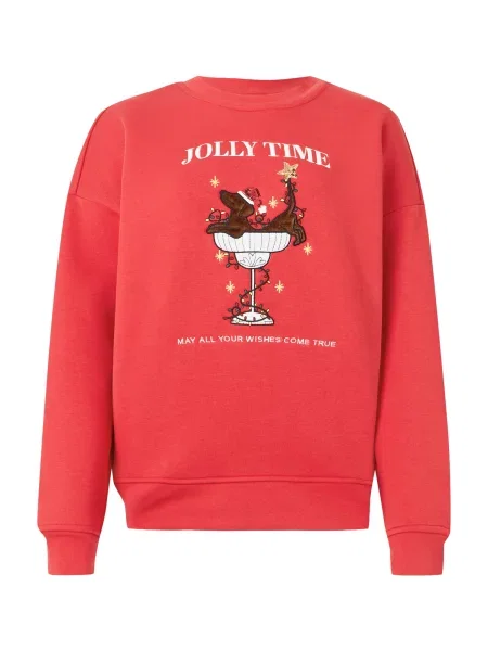 LeGer by Lena Gercke Mikina Evie čokoládová / žlutá / červená bílá