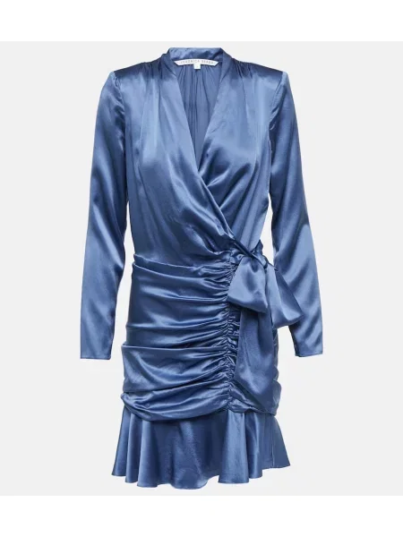 Rochie Veronica Beard din satin de costum albastru