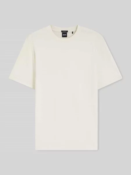 T-shirt o kroju regular fit z czystej bawełny model H-THOMPSON Boss biała