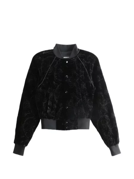 Geacă bomber Ann Demeulemeester cu model floral negru