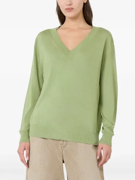 Pulover Weekend Max Mara cu decolteu în V verde