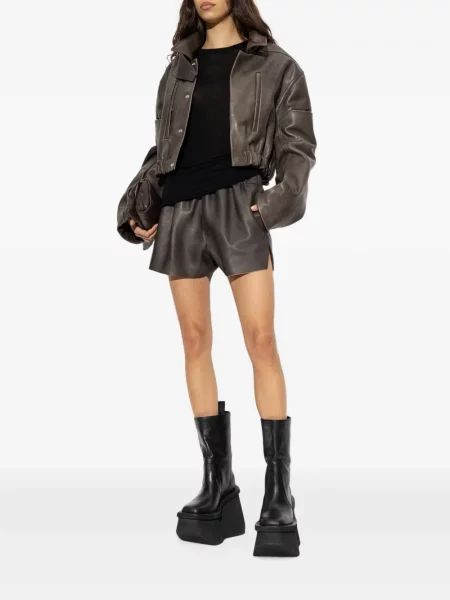 Decupat geanta de piele Rick Owens maro