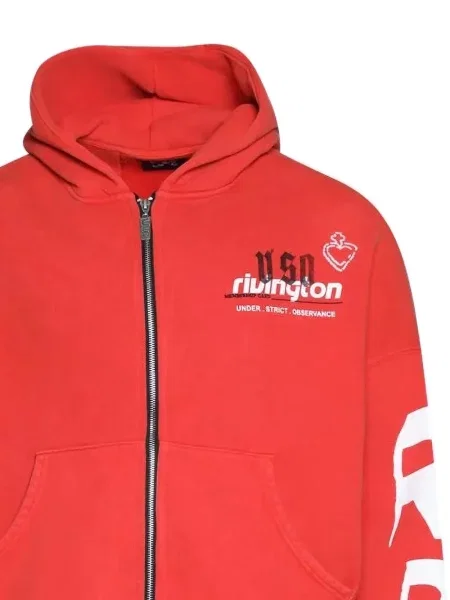 Kapucnis melegítő felső Rivington Roi Rebis nyomtatás piros