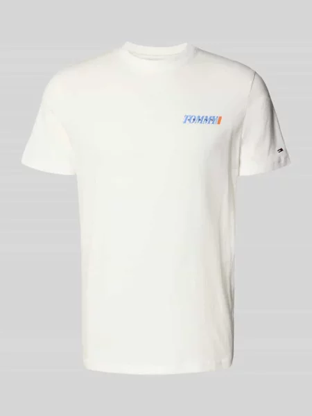 T-shirt o kroju regular fit z czystej bawełny Tommy Jeans biała