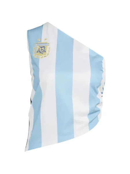 Sznurek ściągający kołnierzykowy podkoszulka Adidas w paski czarna