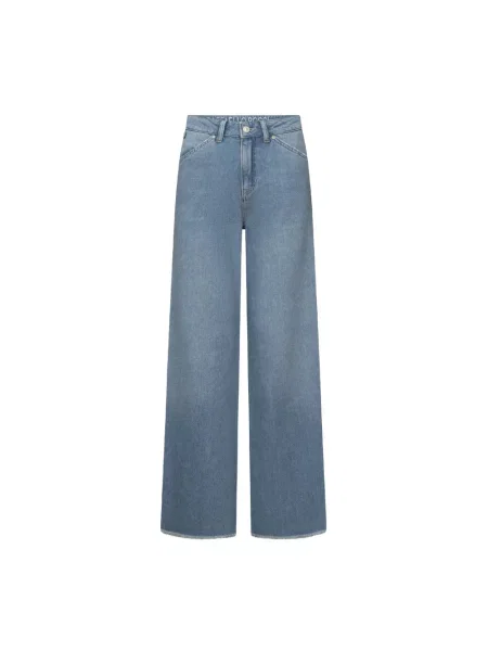 Szerokie jeansy Raffaello Rossi niebieskie
