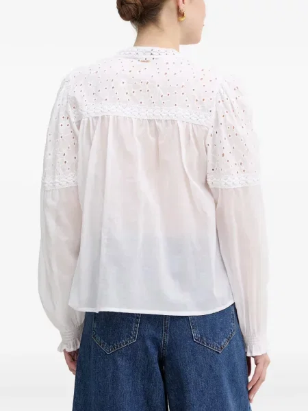 Bluză Twinset cu broderie din dantelă alb