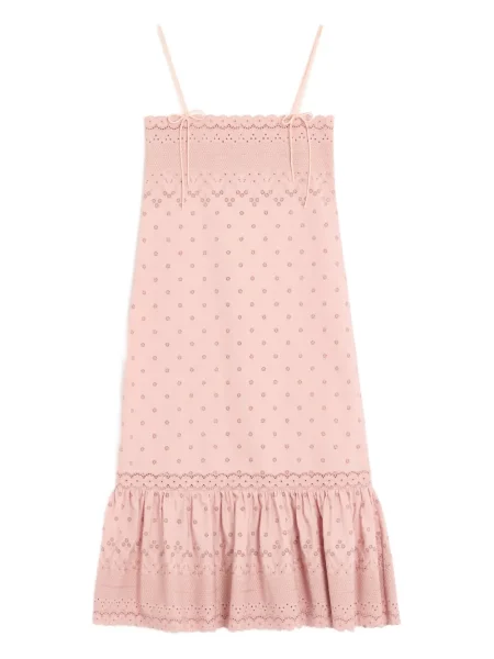 Rochie midi Valentino Garavani cu volane până la genunchi de costum roz