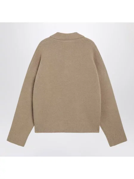 Sweter Ami Paris wełniany beżowy