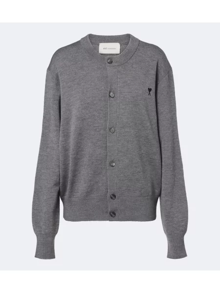 Cardigan Ami Paris de lână gri
