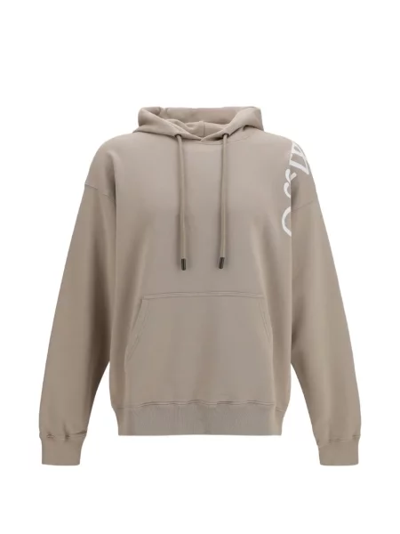 Hanorac cu glugă Off-white cu imagine cu cordon alb