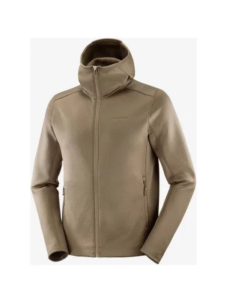 Kurtka polarowa z kapturem Salomon Essential Midfleece Full Zip w kolorze brązowym S brązowa
