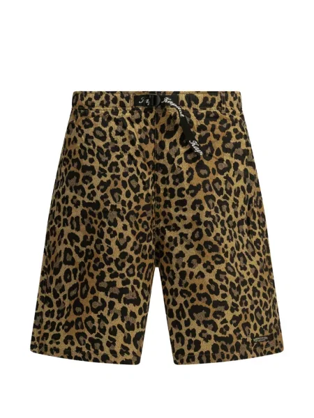 Pantaloni scurți Kapital cu imagine cu model leopard maro