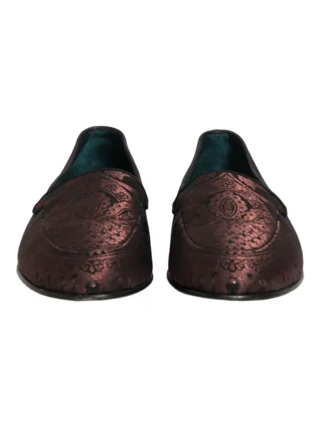 Półbuty Dolce And Gabbana skórzane wsuwane brązowe