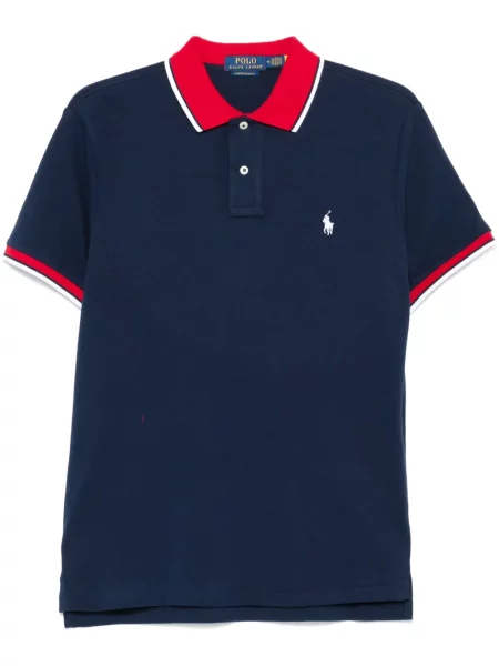 Поло тениска Polo Ralph Lauren бродирана синьо