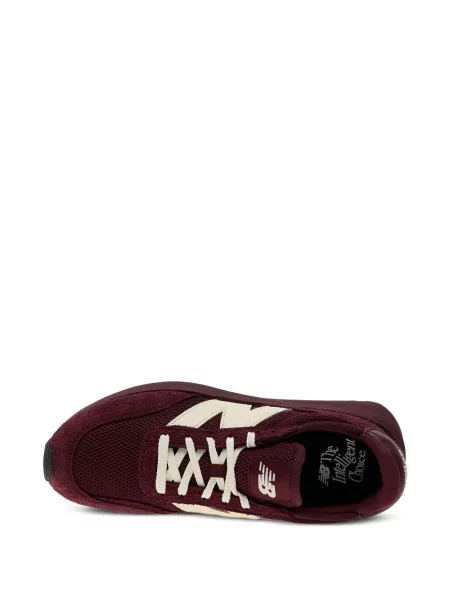 Кожаный плисиран суичър с качулка New Balance черно