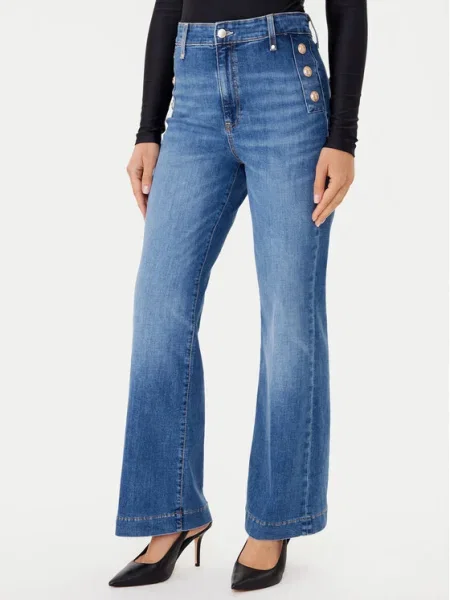 Guess Blugi Wide Leg albastru