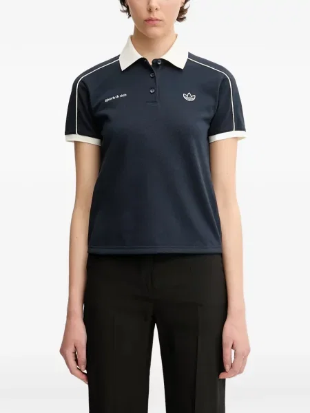 Pantaloni Adidas tricotate cu autograf alergare albastru